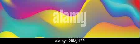 Colorful liquid flowing waves abstract banner design. Vector background Stock Vector