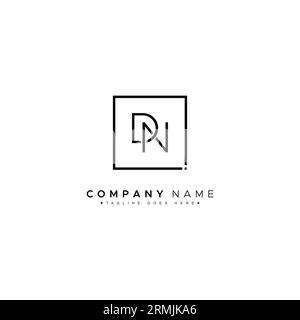 DN Vector Logo Template - Simple Icon for Initial Letter D and N Monogram Stock Vector