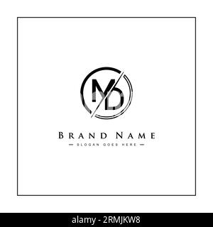 Creative Logo for Initials MD in Monogram Style - Vector Template for Initial Letter M and D Stock Vector