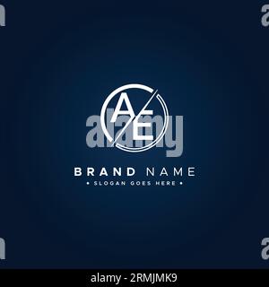 Vector Template for Initial Letter AE Logo - Elegant Monogram Logo for Alphabet A and E Stock Vector