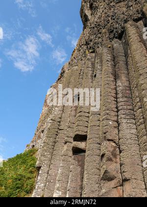Northern Ireland, County Antrim: basalt columns on the Antrim plateau, not far from the site of the Giant's Causeway. Stock Photo