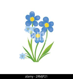 Forget me not flower colorful vector isolated Stock Vector Image
