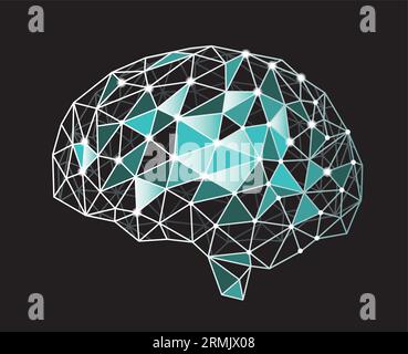 Artificial Intelligence Vector Concept Illustration Isolated On A Dark Background. Stock Vector