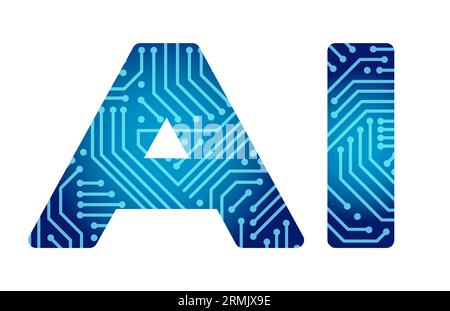 Artificial Intelligence Logo And Symbol Isolated On A White Background. Vector Illustration. Stock Vector