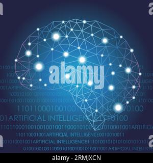 Artificial Intelligence Vector Concept Illustration Isolated On A Dark Background. Stock Vector