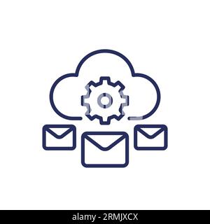 email automation and SaaS line icon Stock Vector