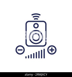 Smart speaker control line icon Stock Vector