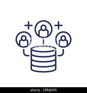 Userbase line icon with users Stock Vector