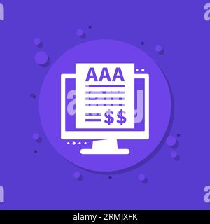 credit rating icon for web Stock Vector