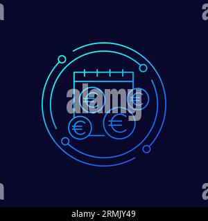 payment schedule icon, linear design Stock Vector