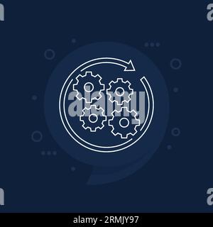 operation, implement a project line icon, vector Stock Vector