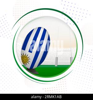 Premium Vector  Flag of uruguay with soccer ball as a background