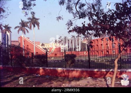 Jantar Mantar is located in the modern city of New Delhi. 'Jantar Mantar' means 'instruments for measuring the harmony of the heavens'. It consists of 13 architectural astronomy instruments. Connaught Place, Sansad Marg, New Delhi. Built in 1724 by Maharaja Jai Singh II of Jaipur, Jantar Mantar is one of the five astronomical observatories built by the king in Northern India. Its striking combinations of geometric forms have caught the attention of architects, artists and art historians from around the world. Stock Photo