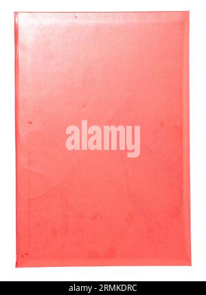Red leather note book isolated on white background. Stock Photo
