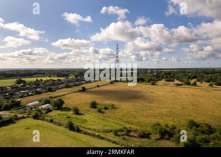 Aerials view of the fomer RAF radar station at Dunkirk in Kent England UK Stock Photo