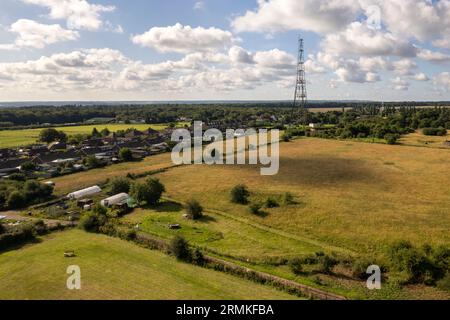 Aerials view of the fomer RAF radar station at Dunkirk in Kent England UK Stock Photo