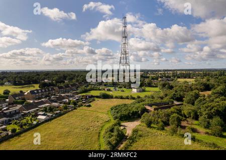 Aerials view of the fomer RAF radar station at Dunkirk in Kent England UK Stock Photo