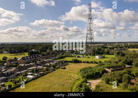 Aerials view of the fomer RAF radar station at Dunkirk in Kent England UK Stock Photo