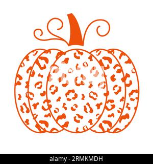 Decorative Cheetah Leopard Pumpkin Illustration Stock Vector