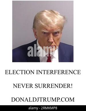 DONALD TRUMP mugshot from Futon County Sheriff's Office, 25 August 2023 ...