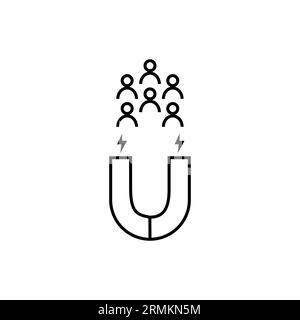 User engagement, attracting users simple thin line icon vector illustration Stock Vector