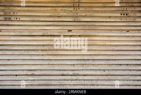 Weathered old shop window shutter, spa town, Bad Waltersdorf, Styria, Austria Stock Photo