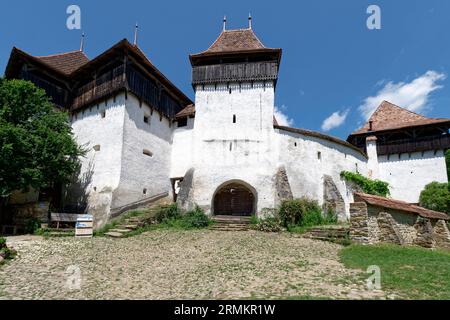 The Protestant Church Church Castle Deutsch-Weisskirch, Biserica Evanghelica C.A. Fortificata Viscri, in Transylvania. The church is a fortified Stock Photo