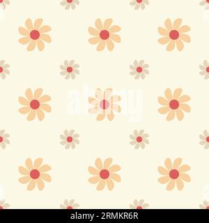 Seamless flower pattern vector floral shape doodle plant abstract texture background illustration for digital paper and print materials. Stock Vector