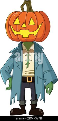 Jack O Lantern pumpkin cartoon character Stock Vector