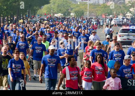 Thousands participate in the Annual Labor Day Parade along the Delaware Avenue in Philadelphia, PA, USA on September 3, 2018. Stock Photo