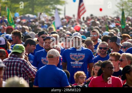 Thousands participate in the Annual Labor Day Parade along the Delaware Avenue in Philadelphia, PA, USA on September 3, 2018. Stock Photo