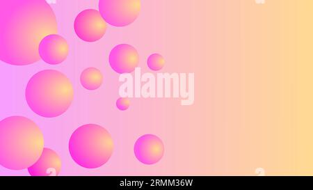 Side frames of cute pastel colors bubble spheres geometric background Stock Vector