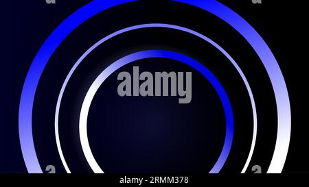 Half submerged glowing bluish white circles copy space background Stock Vector