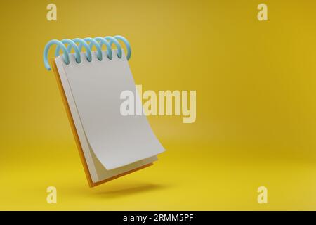 Cartoon note pad with copy space. 3d illustration. Stock Photo