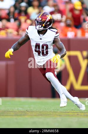 Washington Commanders safety Kendall Smith (40) runs during an NFL