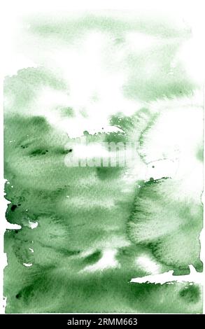 Abstract green watercolor splash texture isolated on white background ...