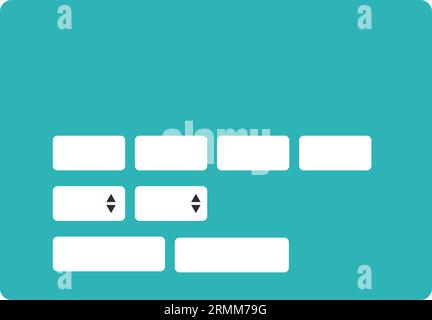 Plastic bank card with empty fields for entering card number and owner data. Modern means of cashless payment for goods and services. Simple flat vect Stock Vector