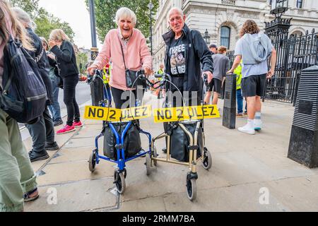 London, UK. 29th Aug, 2023. A stop the ULEZ (ultra low emission zone) on the day the extended zone comes in to force across London. It is also anti Sadiq Khan (Mayor of London) protest in Whitehall. Credit: Guy Bell/Alamy Live News Stock Photo