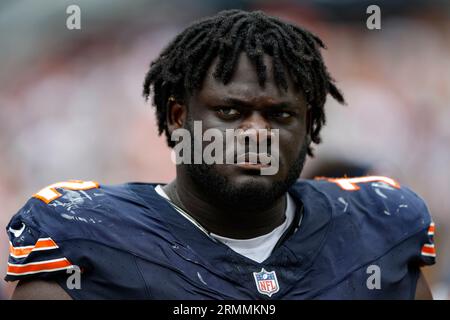 Chicago Bears offensive tackle Alex Leatherwood (72) during an NFL football  game Sunday, Nov. 13, 2022, in Chicago. (AP Photo/David Banks Stock Photo -  Alamy