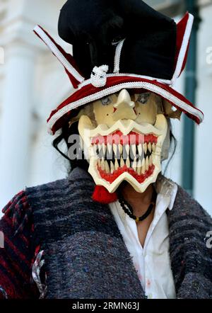 Masks that personify Pharisees and Holy Week, Lent by the Yaqui tribe in Hermosillo Mexico. multicolor masks with strange forms of demons, in the form of animals, devil, ghosts, terrifying, or faces of tradition and popular Sonoran culture, pascola 2023. (Photo by Israel GarnicaNorte Photo/ NortePhoto.com)  Mascaras que personifican fariseos y semana santa, cuaresma por la tribu Yaqui en Hermosillo Mexico. mascaras multicilor con extrañas formas de demonios, en forma de animales, diablo, fantasmas, terrorifica, o rostros de tradicion y cultura popular sonorense, pascola 2023.  (Foto por Israel Stock Photo