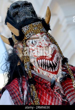 Masks that personify Pharisees and Holy Week, Lent by the Yaqui tribe in Hermosillo Mexico. multicolor masks with strange forms of demons, in the form of animals, devil, ghosts, terrifying, or faces of tradition and popular Sonoran culture, pascola 2023. (Photo by Israel GarnicaNorte Photo/ NortePhoto.com)  Mascaras que personifican fariseos y semana santa, cuaresma por la tribu Yaqui en Hermosillo Mexico. mascaras multicilor con extrañas formas de demonios, en forma de animales, diablo, fantasmas, terrorifica, o rostros de tradicion y cultura popular sonorense, pascola 2023.  (Foto por Israel Stock Photo