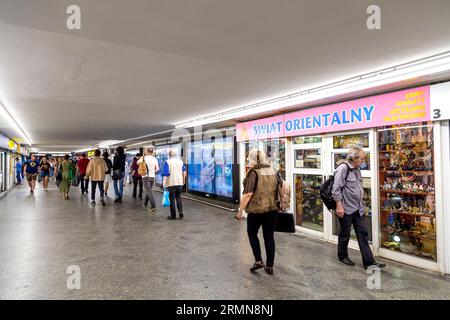 Underground passage with shops in Warsaw city centre, Warsaw, Poland Stock Photo