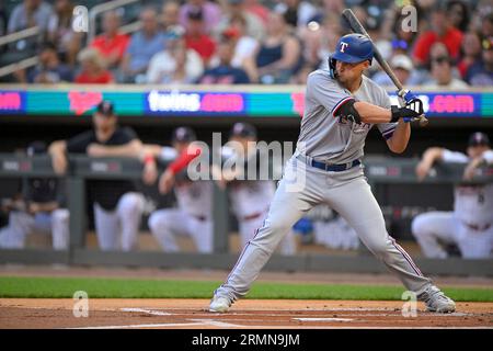 MINNEAPOLIS, MN - AUGUST 25: Texas Rangers Designated hitter Mitch