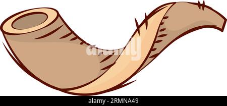 Isolated hand drawn sketch of a shofar Vector Stock Vector