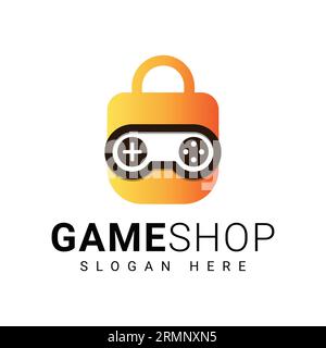 Game Shop Logo Design Game Remote Logotype Stock Vector