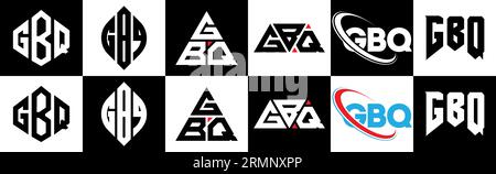GBQ letter logo design in six style. GBQ polygon, circle, triangle, hexagon, flat and simple style with black and white color variation letter logo se Stock Vector