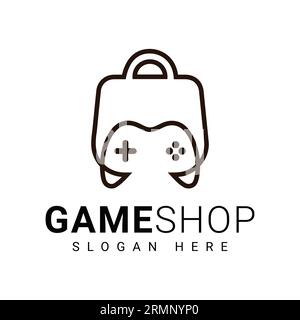 Game Shop Logo Design Game Remote Logotype Stock Vector