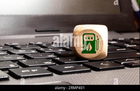 Tablet computer with smart home dashboard on screen. Stock Photo