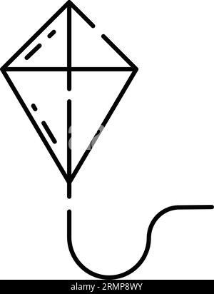Isolated flat kite toy sketch icon Vector illustration Stock Vector
