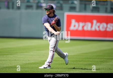 This is a 2023 photo of relief pitcher Pierce Johnson (36) of the